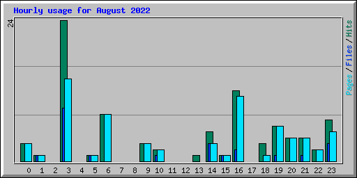Hourly usage for August 2022