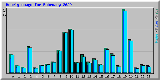 Hourly usage for February 2022