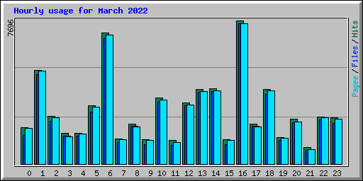 Hourly usage for March 2022